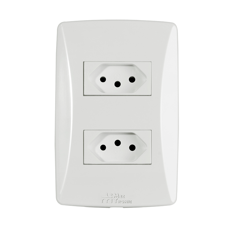 TOMADA DUPLA 2X4 BCA 10A PETRA