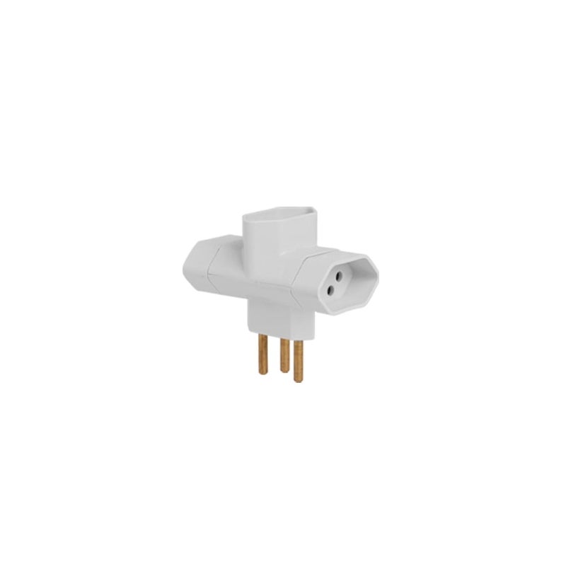 PINO ADAPT 03 SAIDAS 10A 2P+T BCO C/10 ILUMI