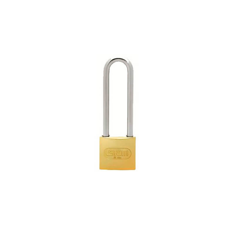 CADEADO LATONADO 30X30MM HASTE LONGA STAM