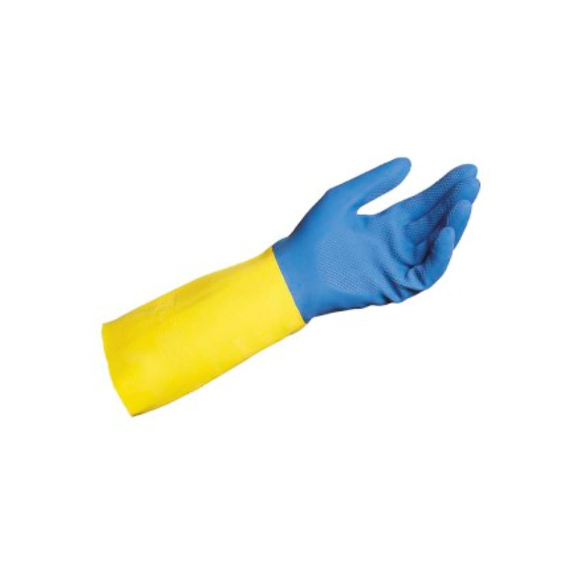 LUVA LATEX NEOPRENE PP AZL/AMA 0.70MM MUCAMBO