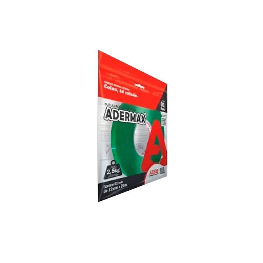 FITA ADESIVA DUPLA FACE TRANSP 20MTX12MM ADERE