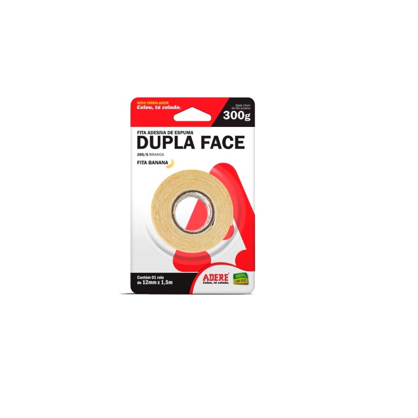 FITA ADESIVA DUPLA FACE BANANA 01.5MTX19MM ADERE