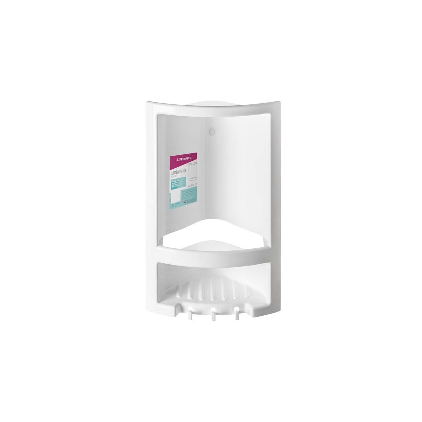 PORTA SHAMPOO CANTO PVC BCO 385X140 C/GANCHO ATLAS