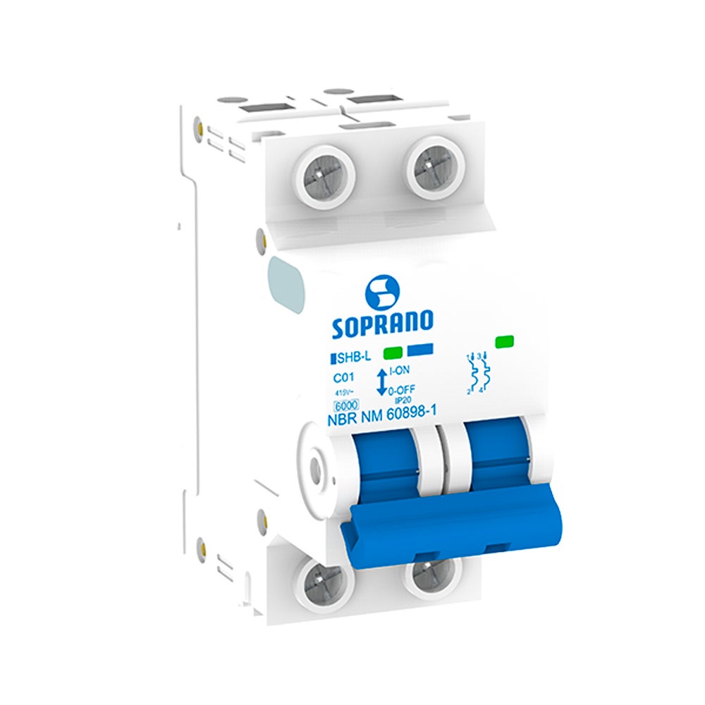 DISJUNTOR BIPOLAR DIN CEMIG BCO 063A SOPRANO