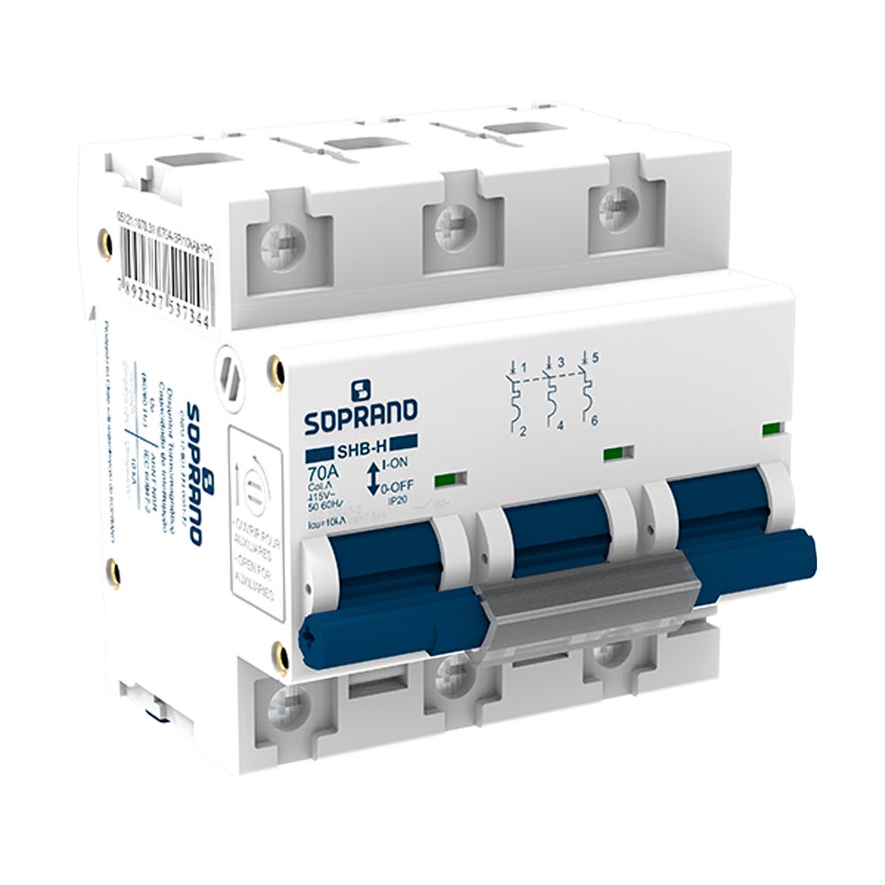 DISJUNTOR TRIPOLAR DIN CEMIG BCO 080A SOPRANO