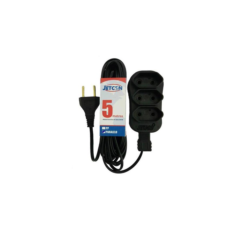 EXTENSAO ELETRICA PL 05MT PTO 2P 2X0,75 JETCON