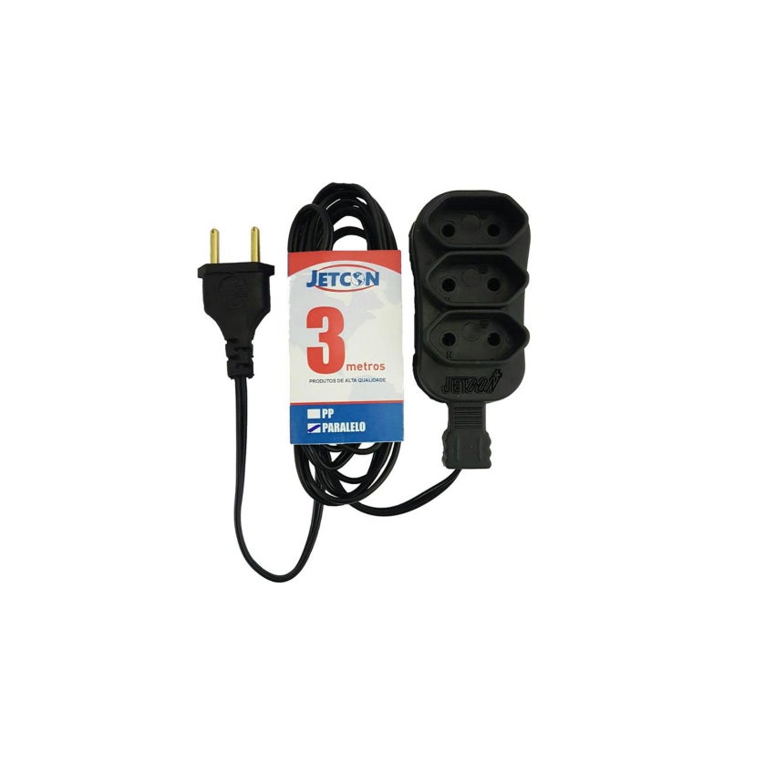 EXTENSAO ELETRICA PP 03MT PTO 2P 2X0,75 JETCON