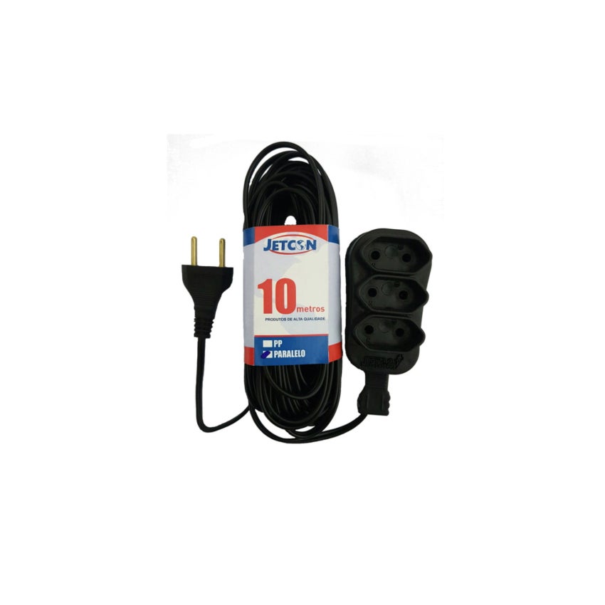EXTENSAO ELETRICA PP 10MT PTO 2P 2X0,75 JETCON