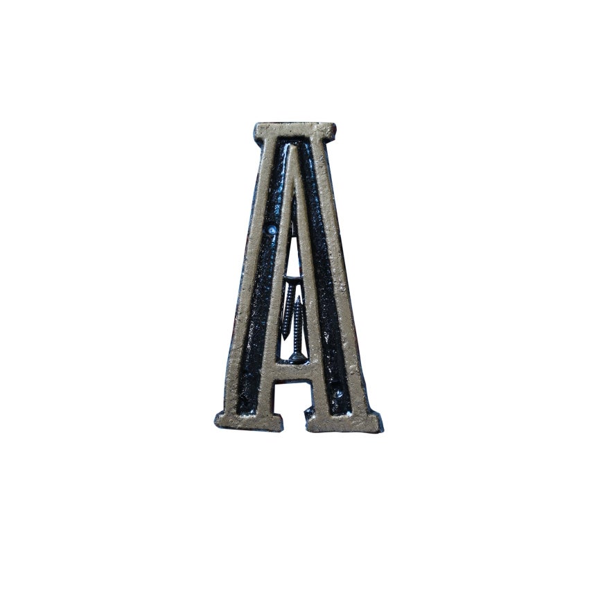 LETRA A 12CM ALUM FUNDIDO PRATA METALMIG