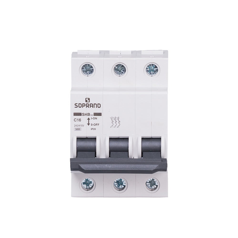 DISJUNTOR TRIPOLAR DIN BCO 016A SOPRANO