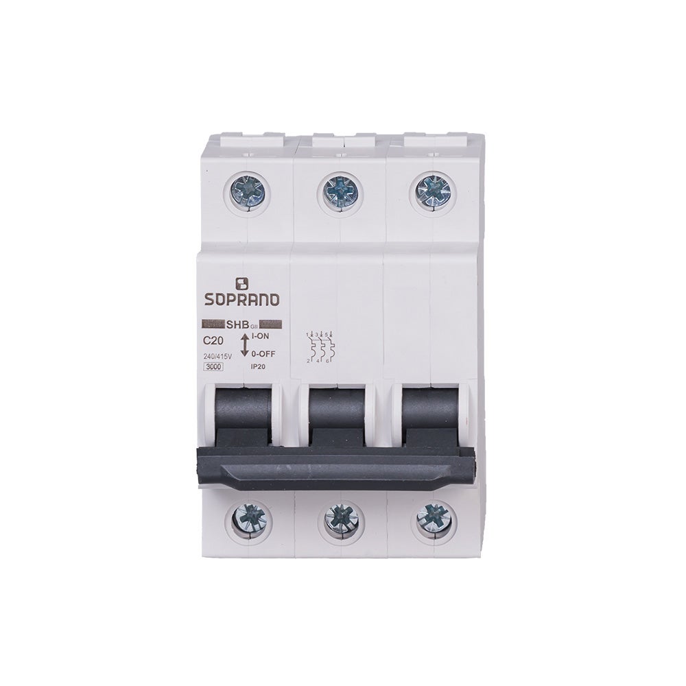 DISJUNTOR TRIPOLAR DIN BCO 020A SOPRANO