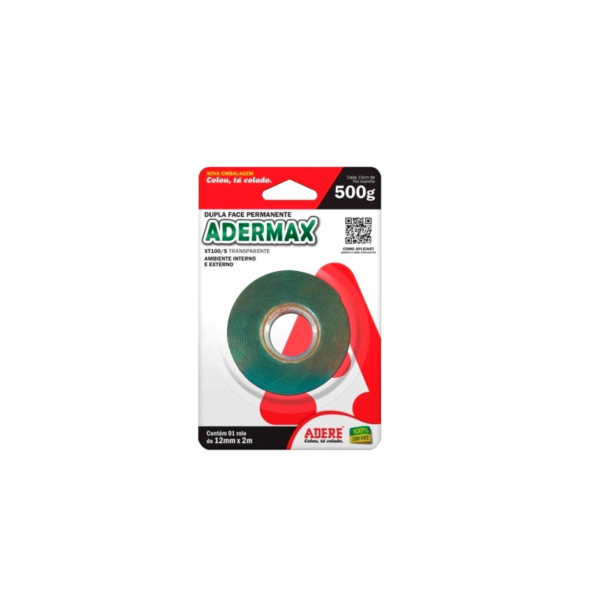 FITA ADESIVA DUPLA FACE TRANSP 02MTX09MM ADERE
