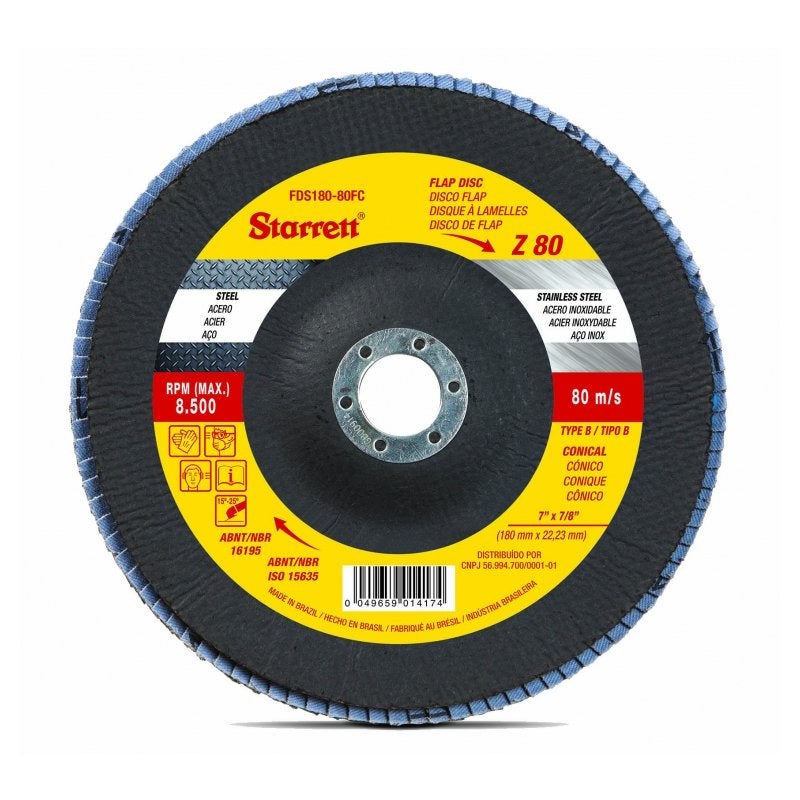 DISCO LIXA FLAP 4.1/2 100 FIBRA ZIR STARRETT