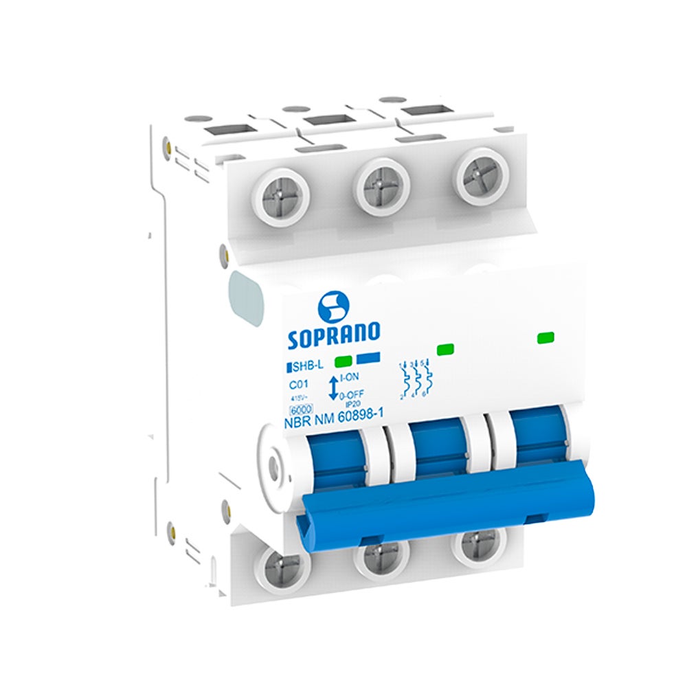 DISJUNTOR TRIPOLAR DIN CEMIG BCO 063A SOPRANO