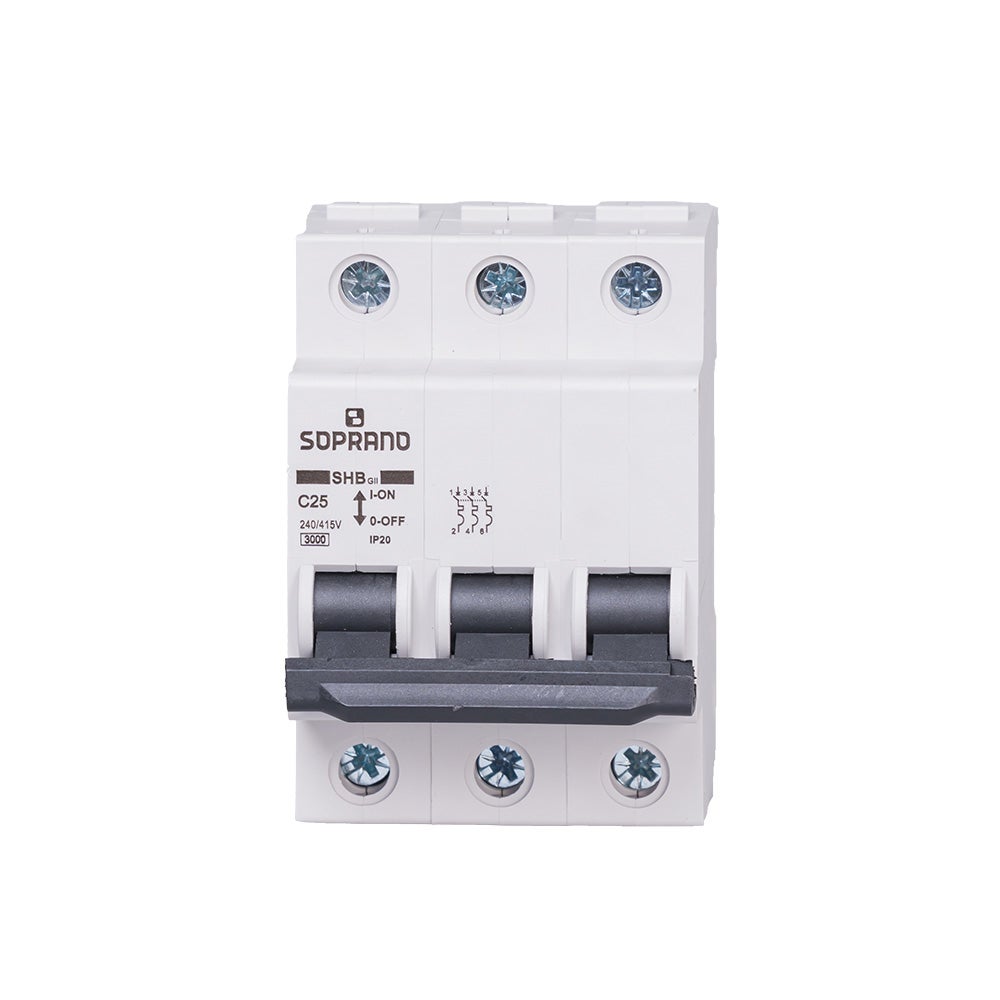 DISJUNTOR TRIPOLAR DIN BCO 025A SOPRANO