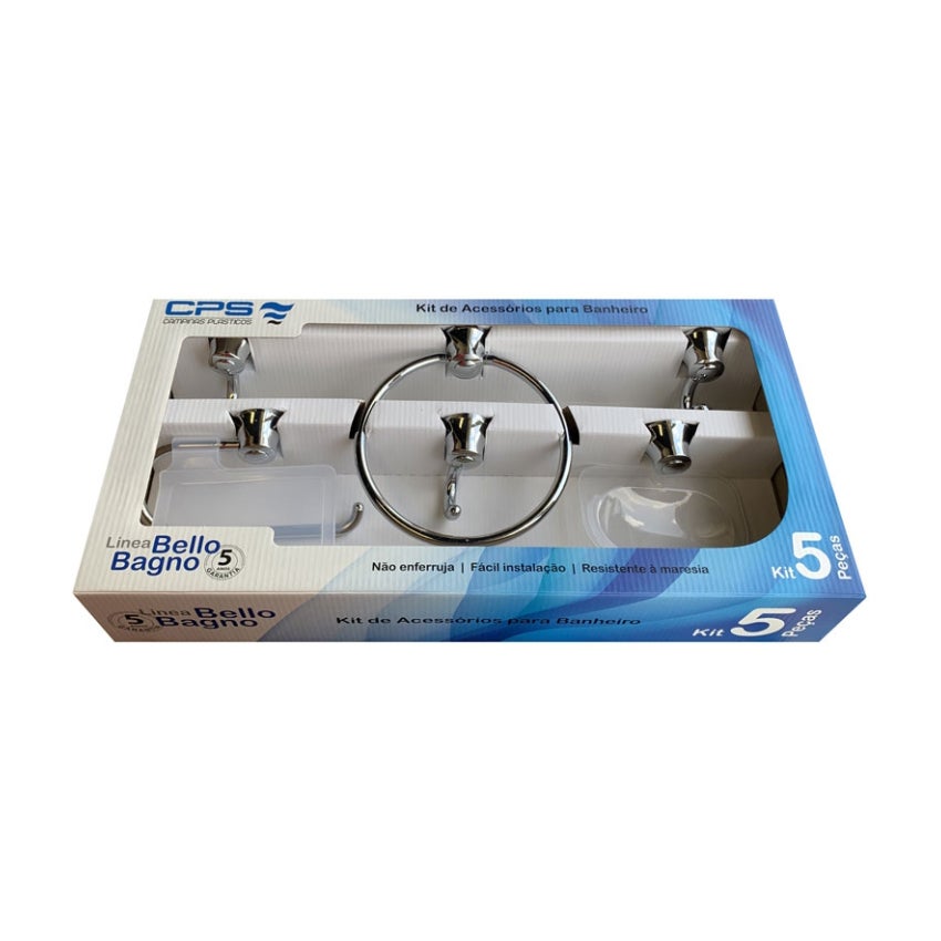 ACESSORIO BANHEIRO 5PCS ABS CRISTAL BELLO BAGNO