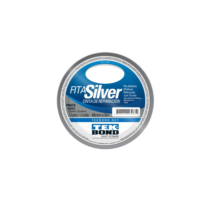 FITA ADESIVA SILVER TAPE 48MMX05MT PRATA TEKBOND