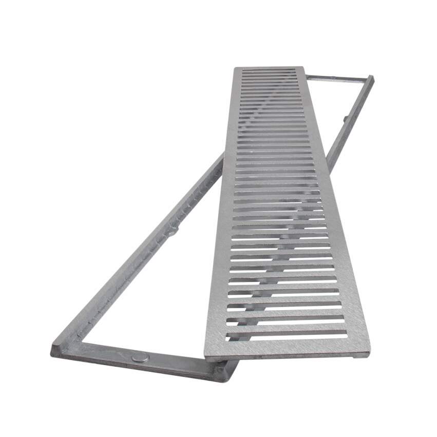 GRELHA ALUM ESCOVADO 15X100CM C/CAIXILHO LGMAIS