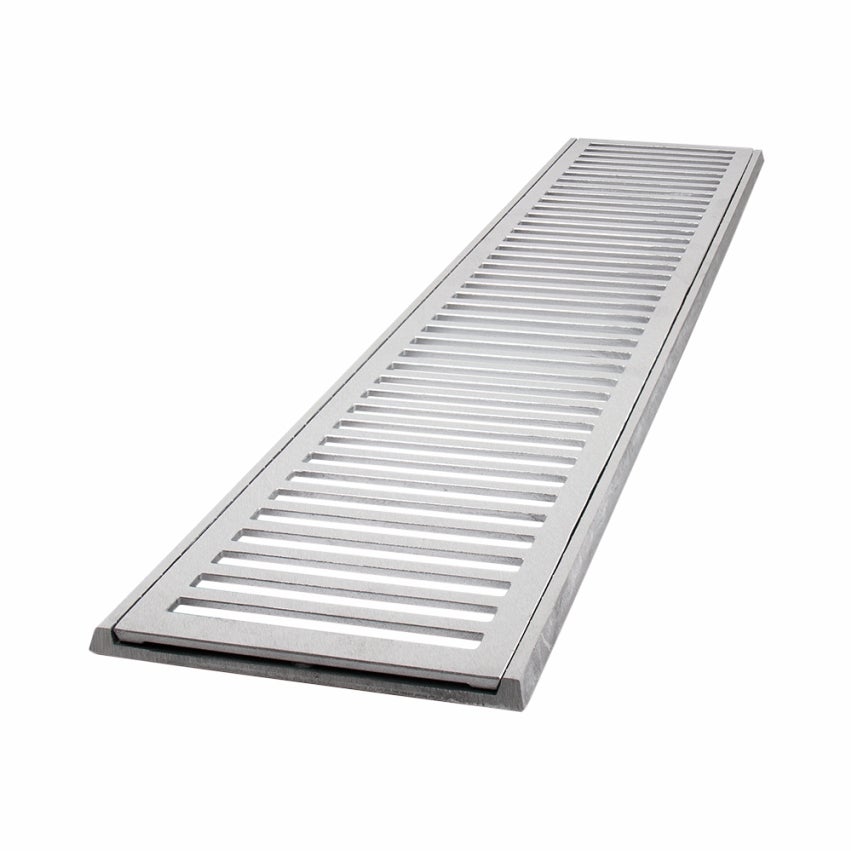 GRELHA ALUM ESCOVADO 20X100CM C/CAIXILHO LGMAIS