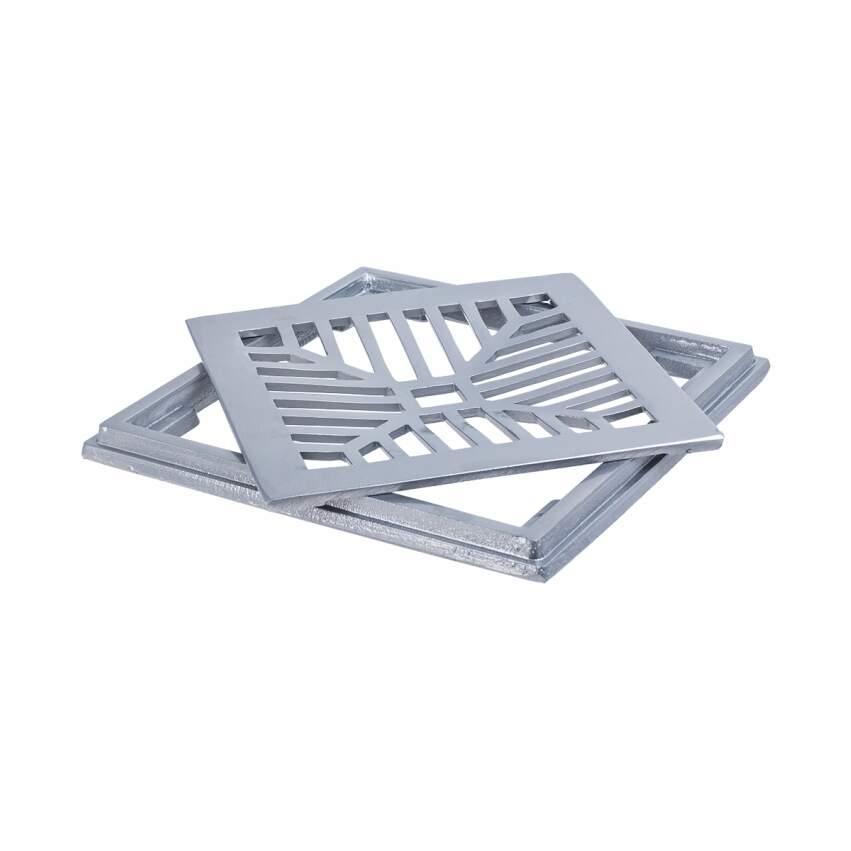 GRELHA ALUM ESCOVADO 25X025CM C/CAIXILHO LGMAIS