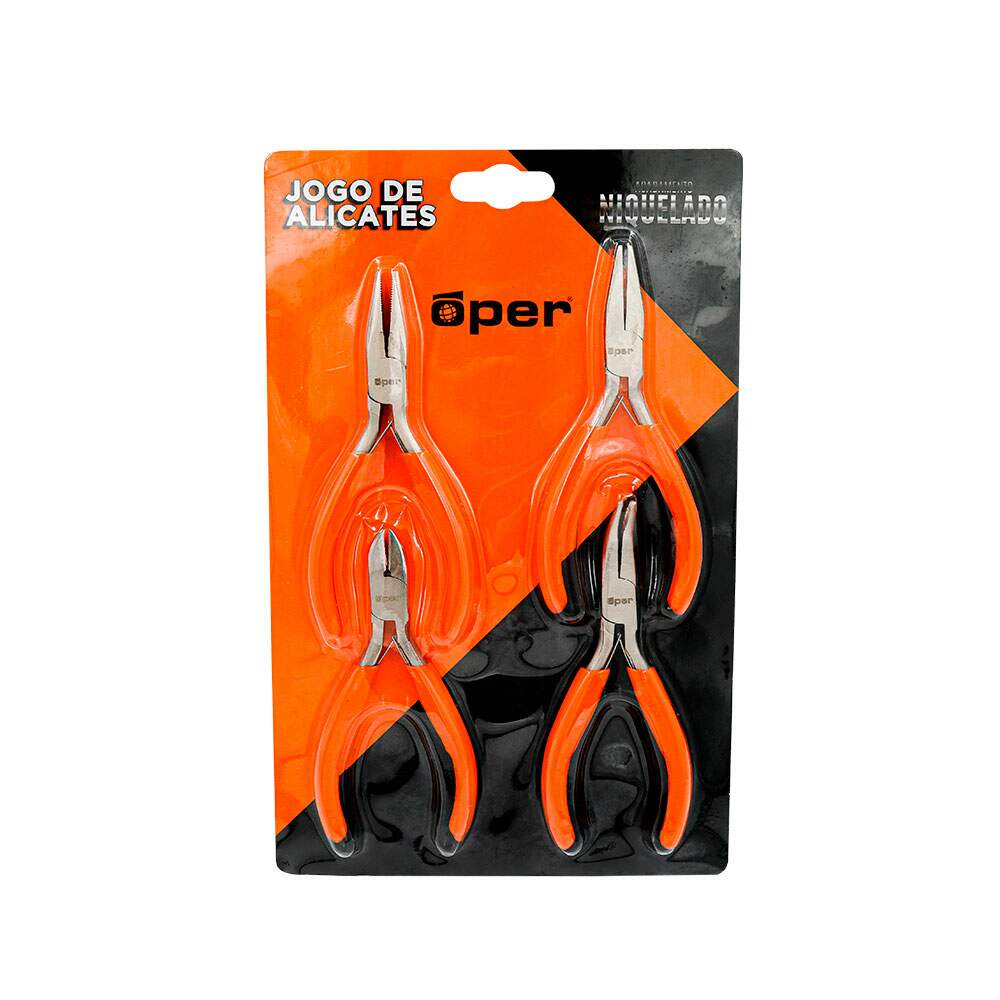 JOGO ALICATE 4.1/2 04PCS NIQUELADO OPER