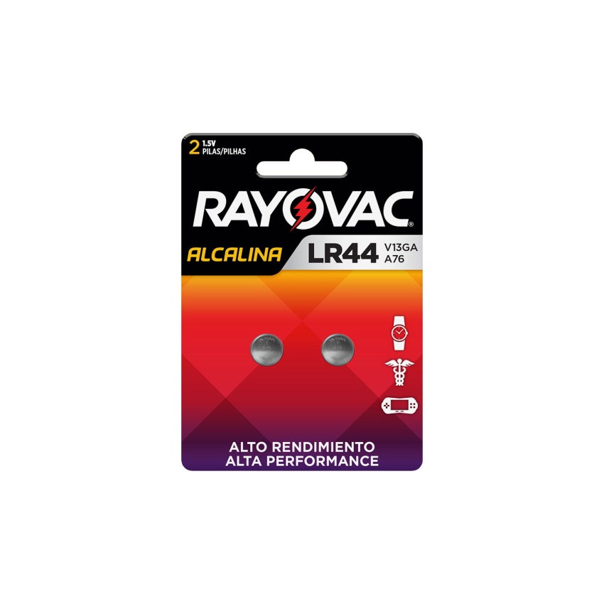 BATERIA 01.5V BOTAO LR44 RAYOVAC