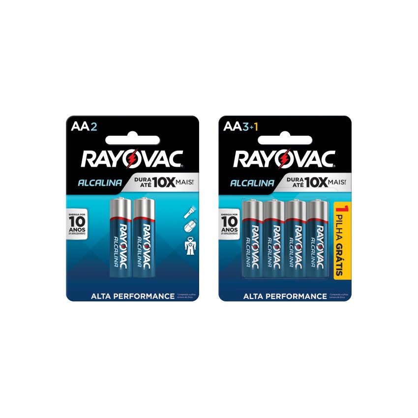 PILHA ALCALINA PEQ AA CARTELA C/02 RAYOVAC