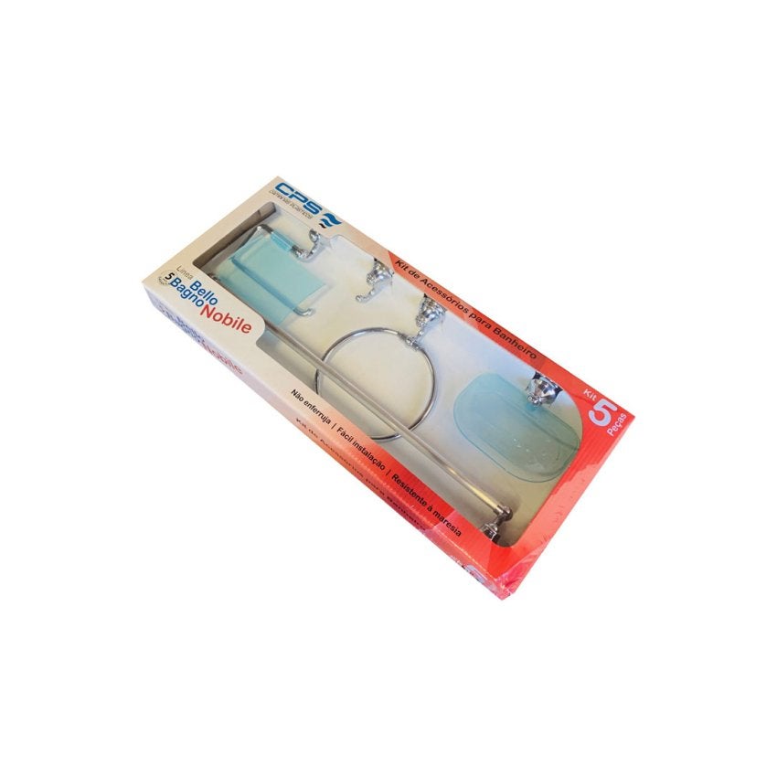 ACESSORIO BANHEIRO 5PCS ABS VERDE NOBILE