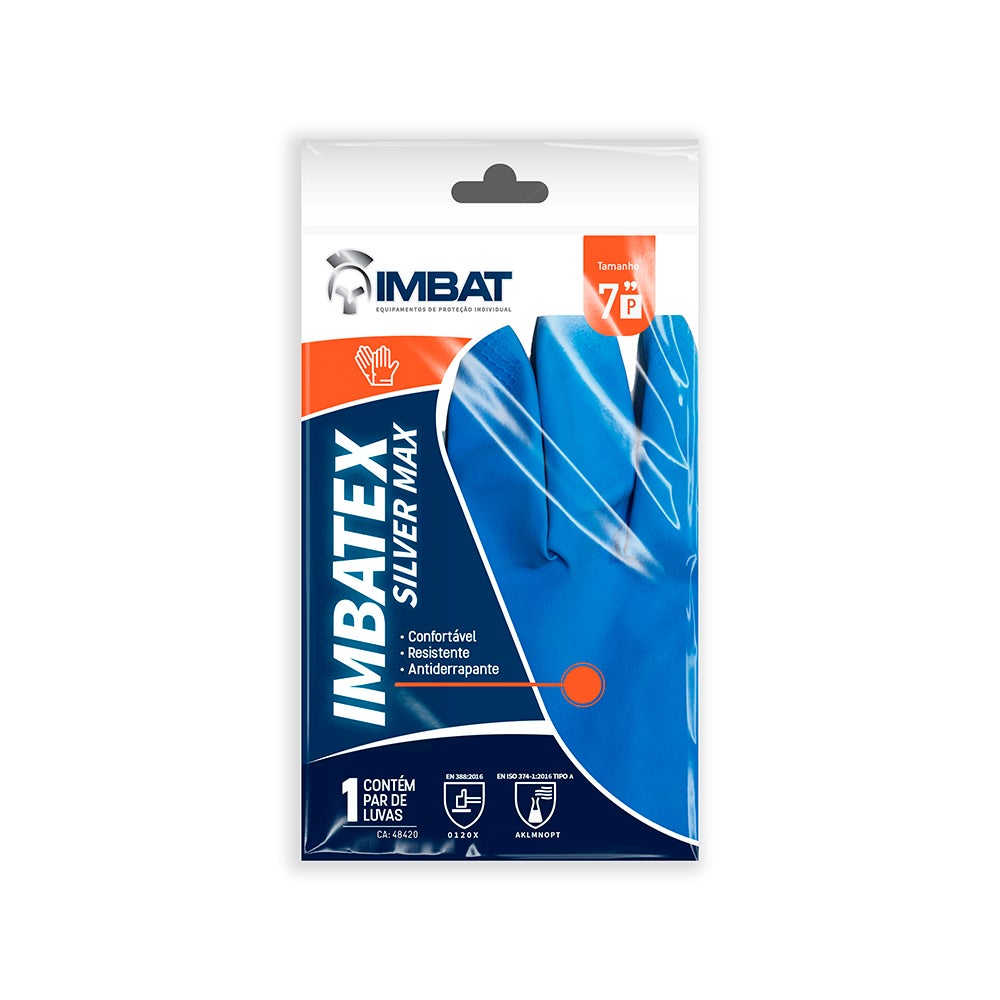 LUVA LATEX FOR SILVER AZL P IMBAT