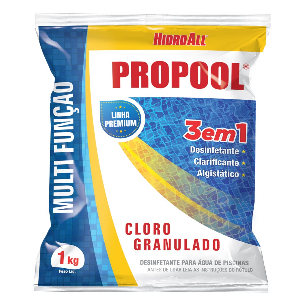 CLORO PISCINA 3X1 ESTABILIZADO PROPOOL 1KG HIDROAL