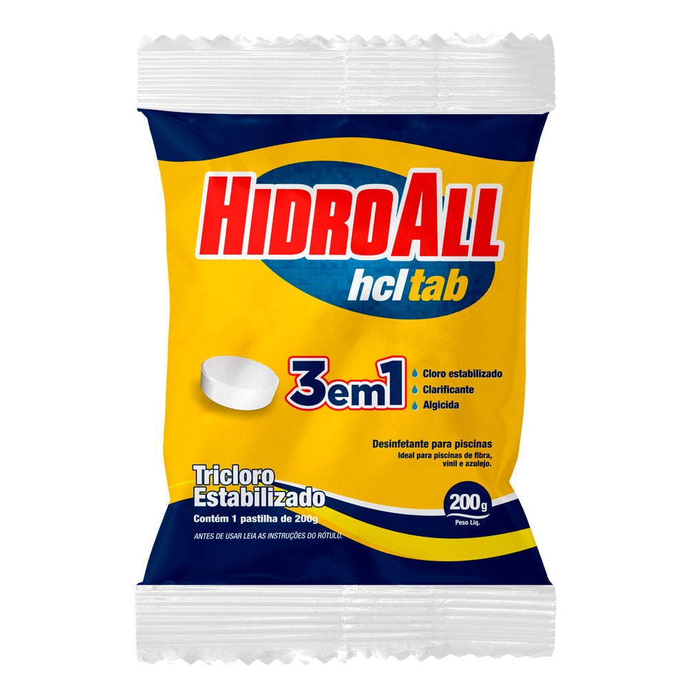 CLORO PISCINA TABLETE 200G 3X1 HIDROALL