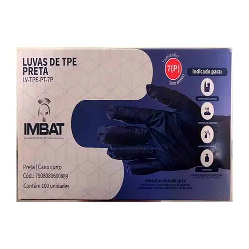LUVA PROCED DESCARTAVEL TPE PTO XG C/100 IMBAT