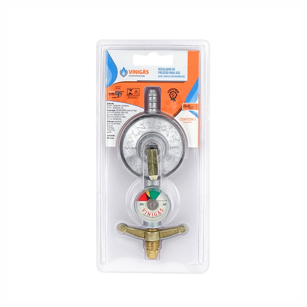 REGULADOR GAS S/MANG C/MANOMETRO 01KG VINIGAS