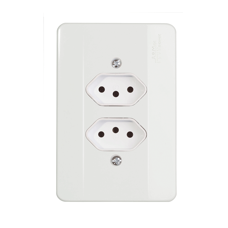 TOMADA DUPLA 2X4 BCA 10A MILLENIUM