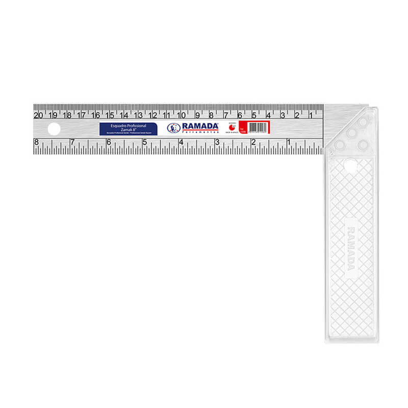 ESQUADRO ACO 10 25CM ZAMAK PROF RAMADA