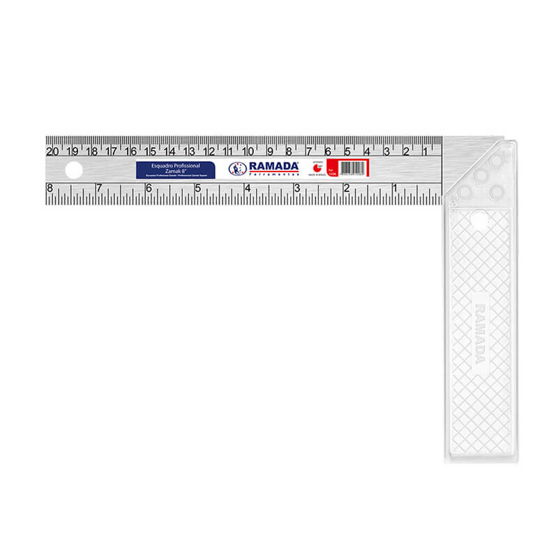 ESQUADRO ACO 12 30CM ZAMAK PROF RAMADA