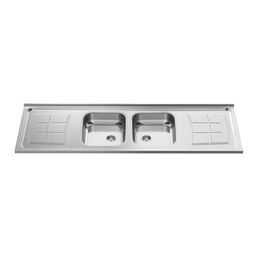 PIA INOX C/CONCRETO 200X56 DUPLA GHELPLUS