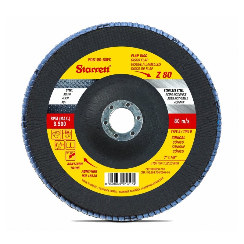 DISCO LIXA FLAP 4.1/2 100 FIBRA ZIR STARRETT