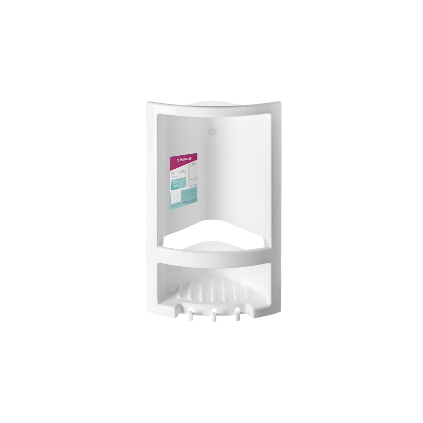 PORTA SHAMPOO CANTO PVC BCO 385X140 C/GANCHO ATLAS