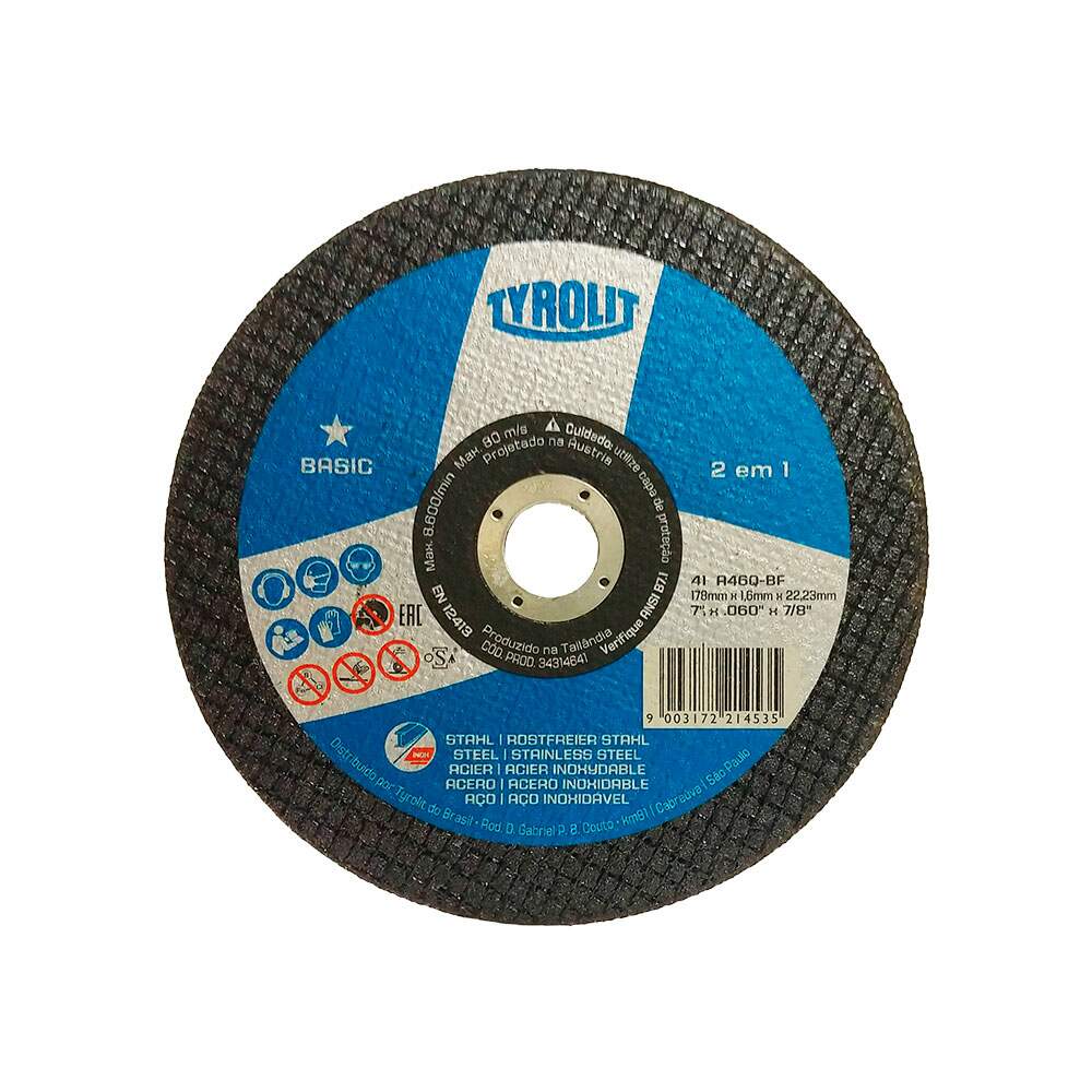 DISCO CORTE INOX 9X1.9X7/8 BASIC TYR