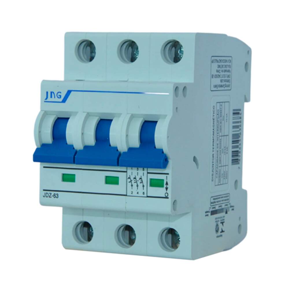 70a DISJUNTOR TRIPOLAR DIN BRANCO 70A JNG - Repor Atacarejo
