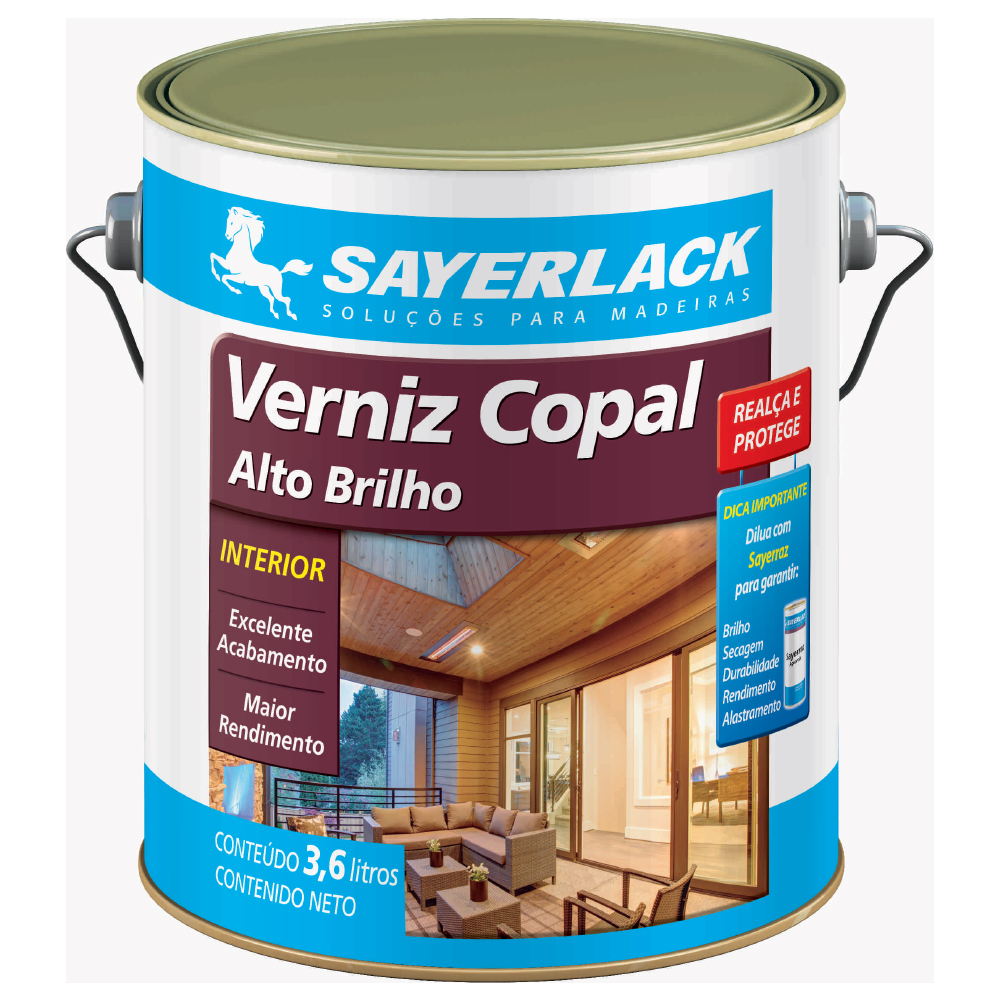 VERNIZ COPAL 3.6L INCOLOR BRILHANTE SAYERLACK