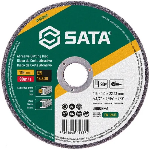 DISCO CORTE ABRASIVO METAL/INOX 4.1/2X1.0MM SATA