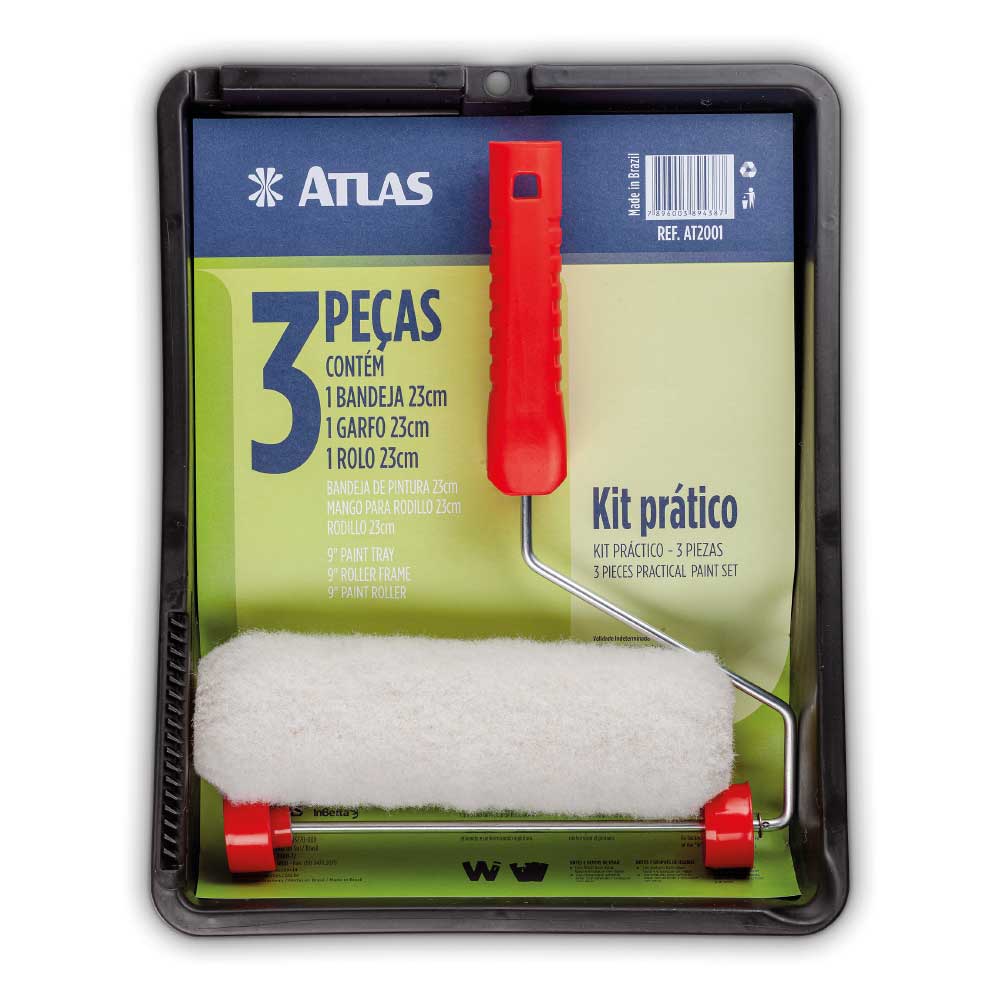 BANDEJA PINTURA 23CM PLAST PTO KIT 03PCS ATLAS
