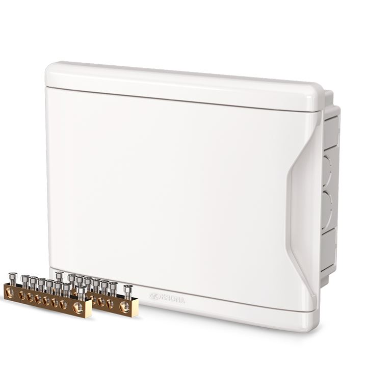 QUADRO DISJUNT EMBUTIR 08D/06N C/BARR BCO KRN