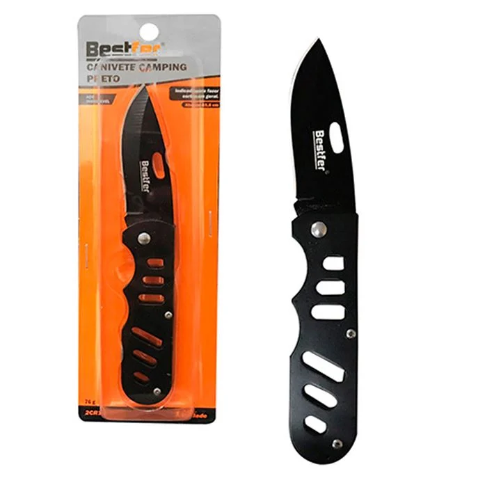 CANIVETE INOX CAMPING PTO 15,8CM BESTFER