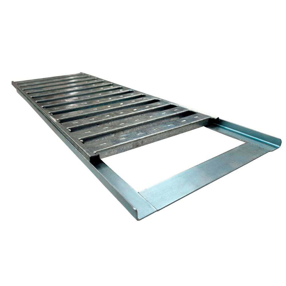 GRELHA ACO ZB 10X100CM C/SUPORTE CALHAFORTE